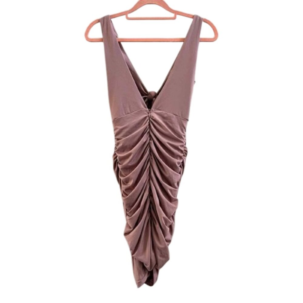 Tiger Mist Dusty Pink Got Me Tied Ruched Mini Dress Size Small - Picture 4 of 4